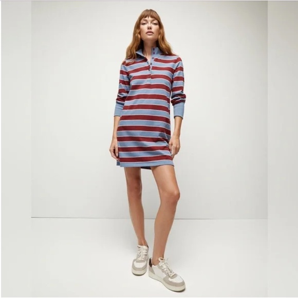 Veronica Beard Dresses & Skirts - Veronica Beard Cenda Striped Cotton Jersey Mini Dress, Red Blue, Size XS Preppy